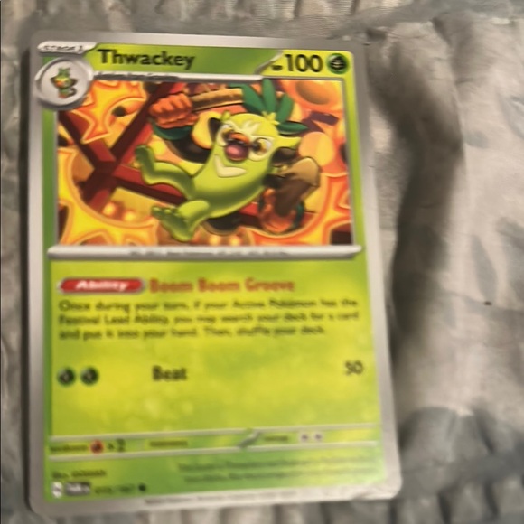 pokemon card thwackey Thwackey Prerelease holo Promo SVP 115, NM Pokemon Card main image 1